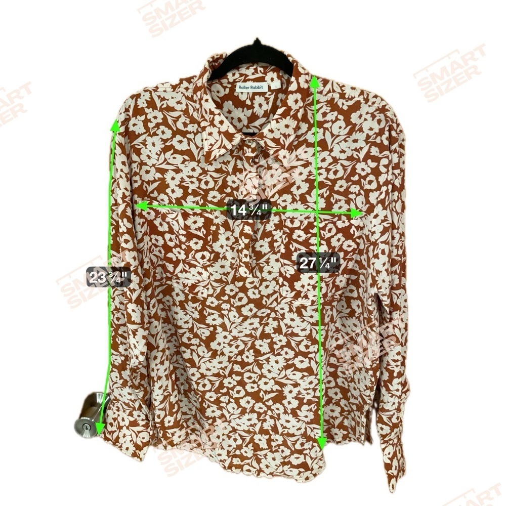 Roller Rabbit 100% Silk Olindo Victoria Blouse in Terracotta - Picture 7 of 7